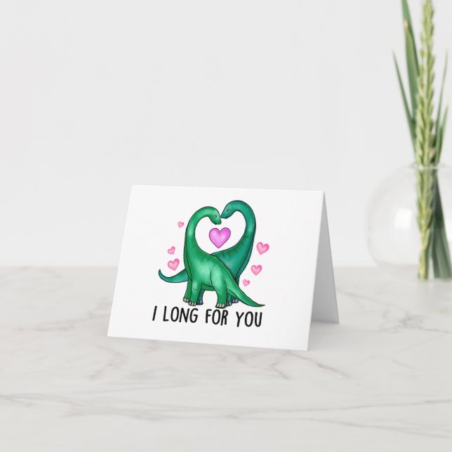 Carte Je rêve de toi Drôle Dinosaure Saint Valentin (Devant)