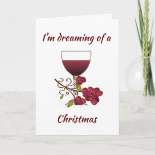 CARTE ***JE RÊVE D'UN "VIN" NOËL*** ADULTE