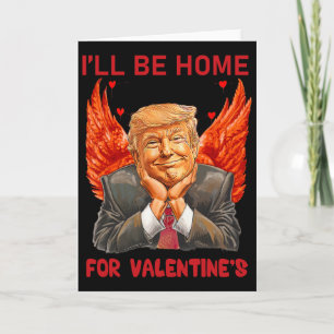 Carte Je serai à la maison pour la Saint-Valentin cœur d