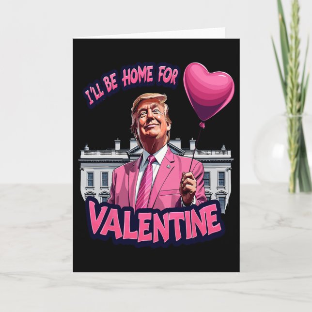 Carte Je serai à la maison pour la Saint-Valentin drôle  (Devant)
