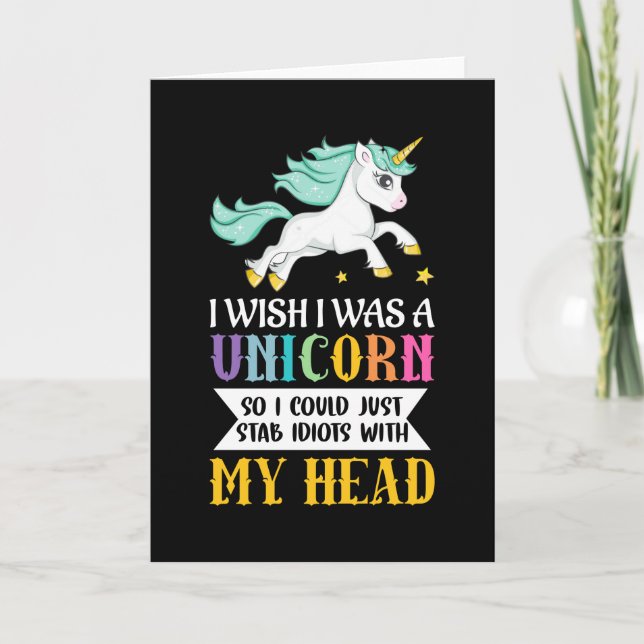 Carte Je Souhaite Être Une Licorne (Devant)