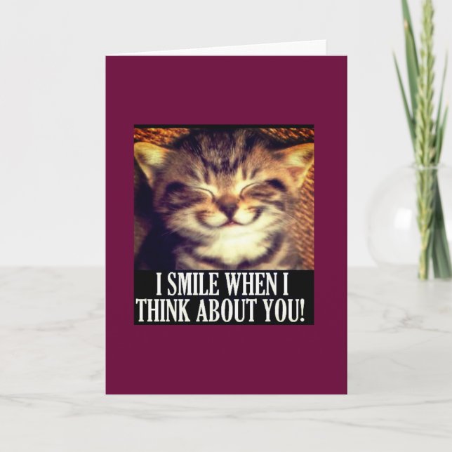 Carte Je souris quand je pense à toi (Devant)