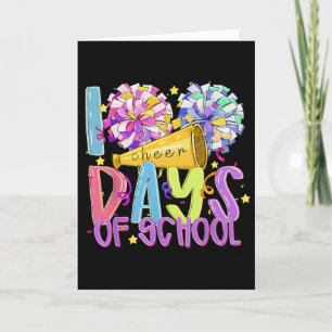 Carte Je soutiens 100 jours d'école Cheerleading coloré
