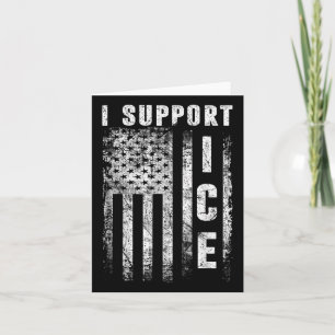 Carte Je soutiens la glace, agents d'immigration drapeau