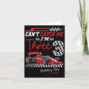 Carte Je suis 3 Super Red Racing Car 3e Birt