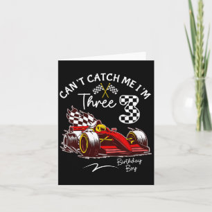 Carte Je suis 3 Super Red Racing Car 3e Birt