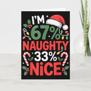 Carte Je suis 67% méchant 33% gentil drôle de Noël mème