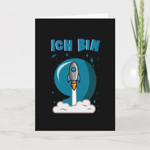 Carte JE SUIS 9 ANS 9 Ans Boy Space Anniversaire