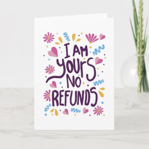 Carte Je suis à vous Pas de remboursement