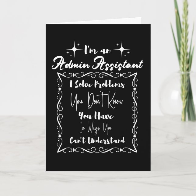 Carte Je suis Admin Assistant. Jour des administrateurs  (Devant)