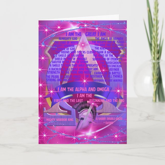 Carte Je SUIS Alpha Et Oméga Grey Card (Devant)