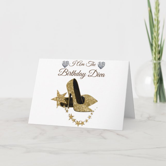 Carte Je suis Anniversaire Diva (Devant)