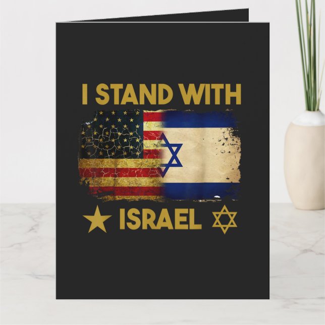 Carte Je suis avec Israël Drapeau Amérique (Devant)