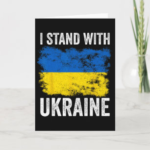 Carte Je suis avec l'Ukraine Vintage Drapeau Ukrainien F