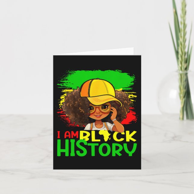 Carte Je Suis Black History Mois Black Melanin Queen Gir (Devant)