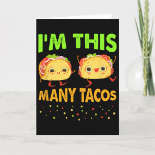 Carte Je Suis Cet Âge de Tacos Deuxième Anniversaire Mar