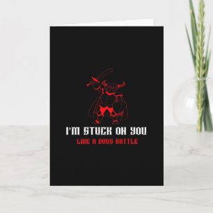 Carte Je suis coincé sur toi Boss Battle Gamer Valentine