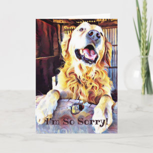 Carte Je suis désolé Golden Retriever Art Anniversaire e