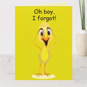 Carte Je suis désolé petite poule Joyeux anniversaire en