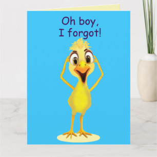 Carte Je suis désolé petite poule Joyeux anniversaire en