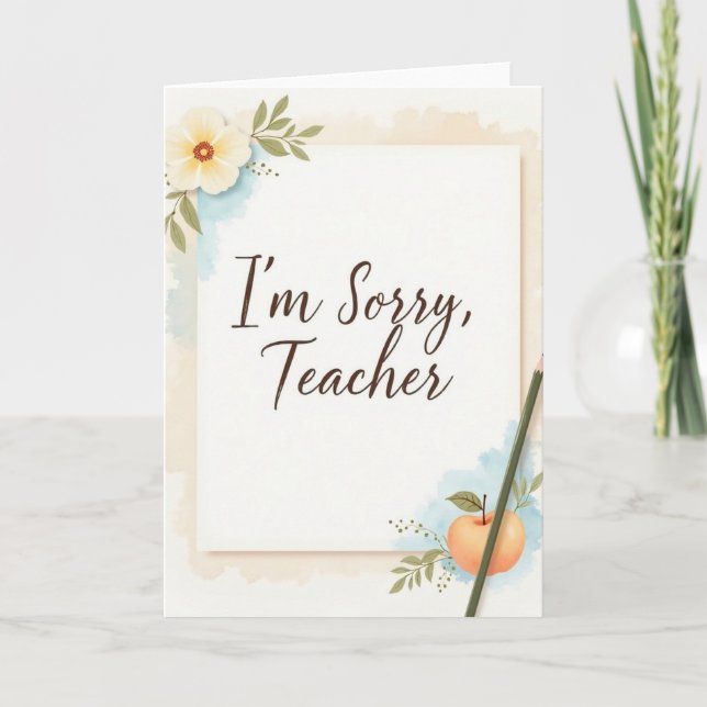 Carte Je suis désolé professeur  (Devant)