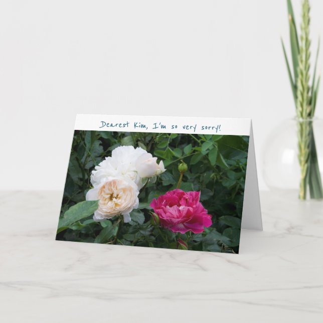 Carte Je suis désolé S'il vous plaît pardonnez-moi Rose  (Devant)