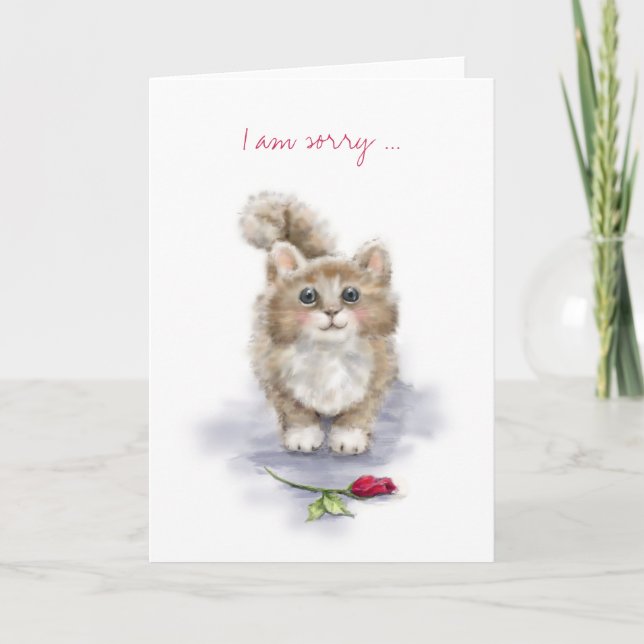 Carte Je suis désolé, très mignon chat avec de grands ye (Devant)