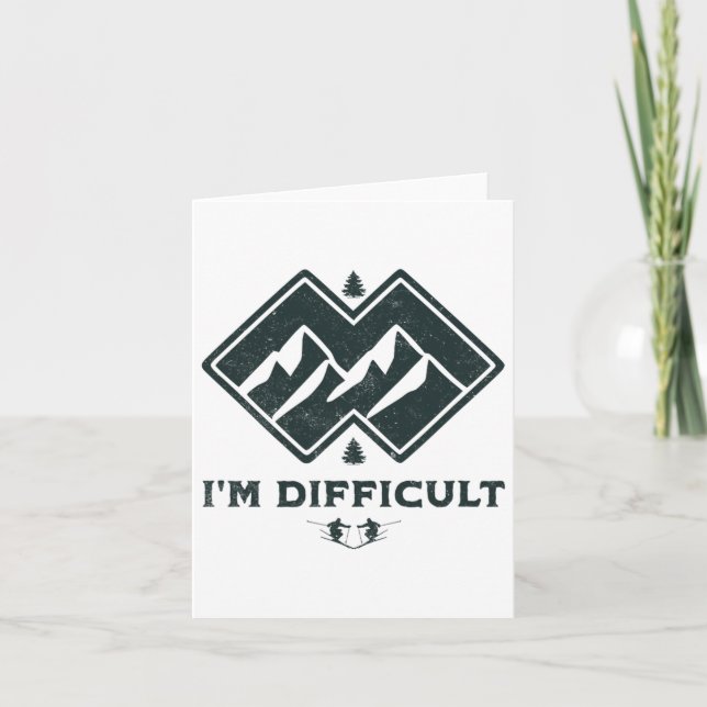 Carte Je suis difficile Double Diamants Noirs Drôle Ski  (Devant)
