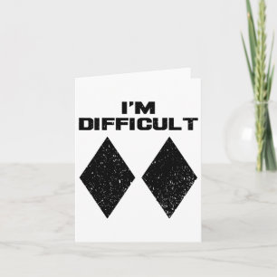 Carte Je suis difficile Funny Double Diamants Noirs Ski 