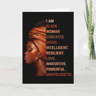 Carte Je Suis Femme Noire Éduquée Magique Intelligente M