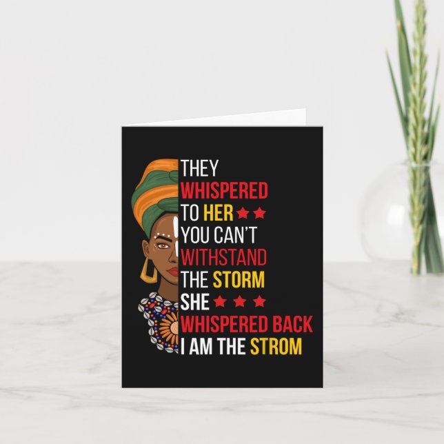 Carte Je Suis Fier De La Tempête Bhm Fier Africain Am (Devant)