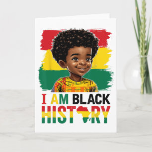 Carte Je suis garçon afro d'histoire noire Prince Little