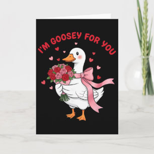 Carte Je suis Goosey pour vous bouquet de fleurs de l'oi