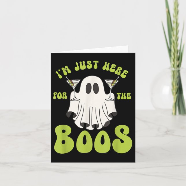 Carte Je suis juste ici pour le Boos drôle Halloween Gho (Devant)
