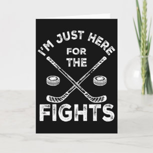 Carte Je suis juste ici pour les combats Funny Hockey _2