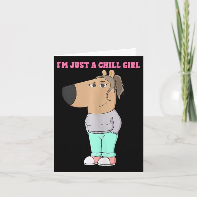 Carte Je suis juste une fille cool Meme drôle cool 4  (Devant)