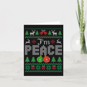 Carte Je suis la paix Je viens en couple avec Noël laid