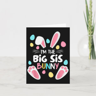 Carte Je suis la sœur lapin Grande sœur assortie Famille