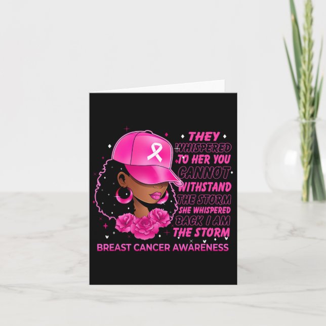 Carte Je suis la tempête Black Femmes Cancer du sein Sur (Devant)