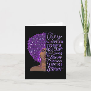 Carte Je suis la tempête forte femme noire violette over