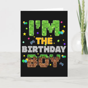 Carte Je suis L'Anniversaire Pixel Gamer Party Correspon