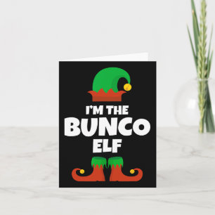 Carte Je suis le Bunco Elf Famille Pyjama Noël Funny Bu
