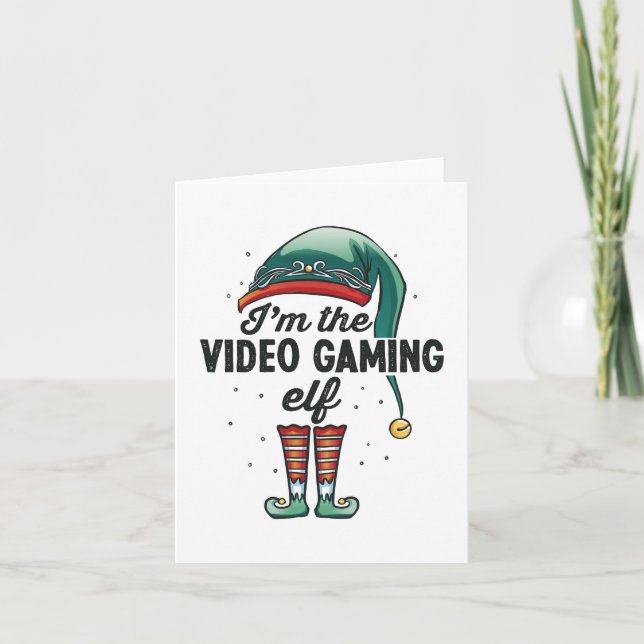 Carte Je suis le cadeau de Noël de l'Elf gaming vidéo Xm (Devant)