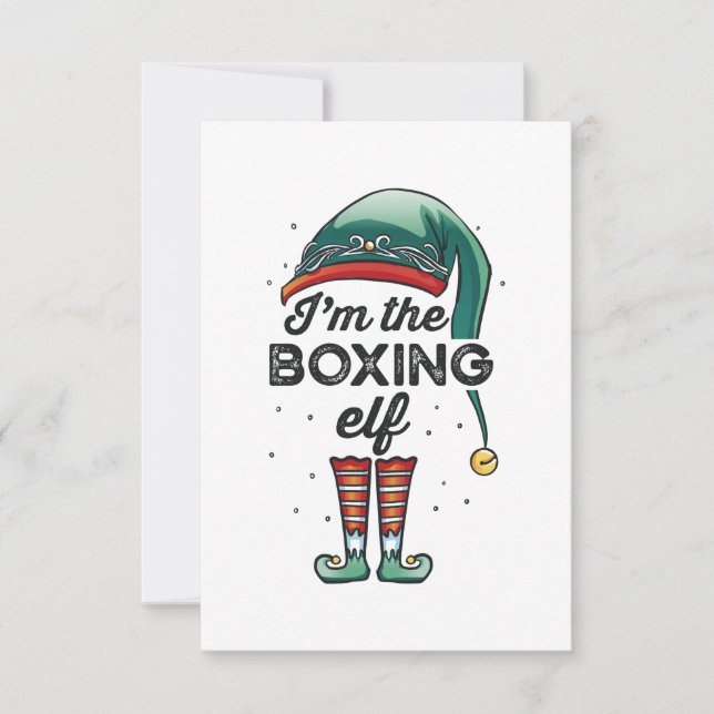 Carte Je suis le cadeau de Noël de l'elfe de boxe Xmas (Devant)