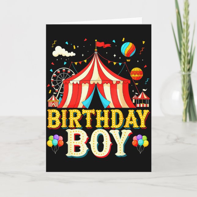 Carte Je suis le garçon d'anniversaire Thème de fête de  (Devant)