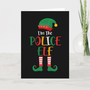 Carte Je suis le lutin de police Noël correspondant 2021