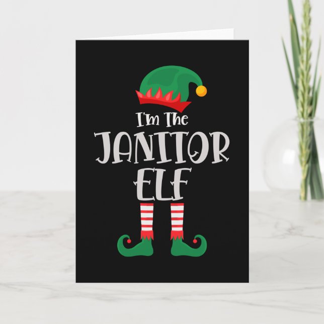 Carte Je Suis Le Lutin D'Entretien De Noël Correspondant (Devant)