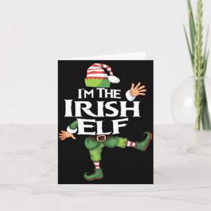 Carte Je suis le lutin irlandais veille de Noël Xmas Elf