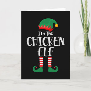 Carte Je suis le lutin poulet correspondant à Noël