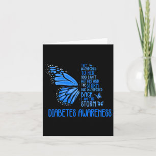 Carte Je suis le papillon à forte tempête Bleu T1d Diabè